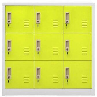 Lockerkasten 2 st 90x45x92,5 cm staal lichtgrijs en groen 3