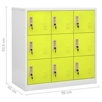 Lockerkasten 2 st 90x45x92,5 cm staal lichtgrijs en groen 9