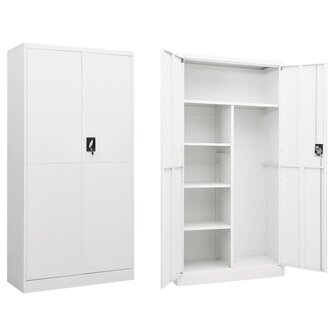 Lockerkast 90x40x180 cm staal wit 1