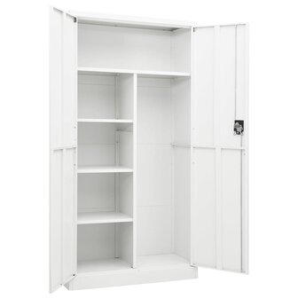 Lockerkast 90x40x180 cm staal wit 5