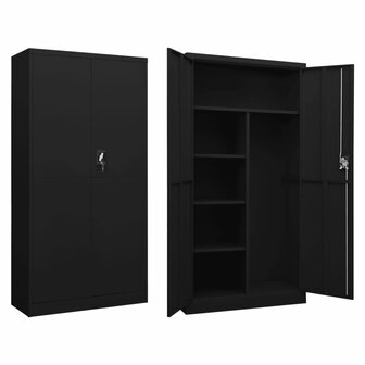 Lockerkast 90x40x180 cm staal zwart 1