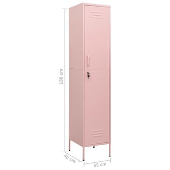 Lockerkast 35x46x180 cm staal roze 9