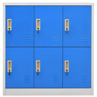 Lockerkast 90x45x92,5 cm staal lichtgrijs en blauw 2