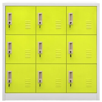 Lockerkast 90x45x92,5 cm staal lichtgrijs en groen 2