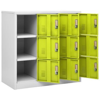 Lockerkast 90x45x92,5 cm staal lichtgrijs en groen 5