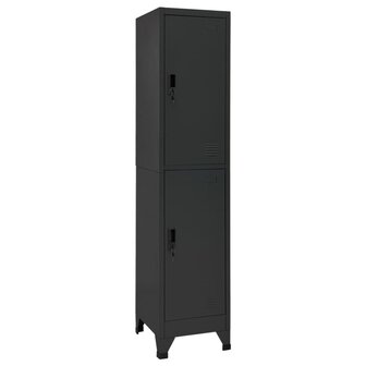 Lockerkast 38x45x180 cm staal antracietkleurig 1