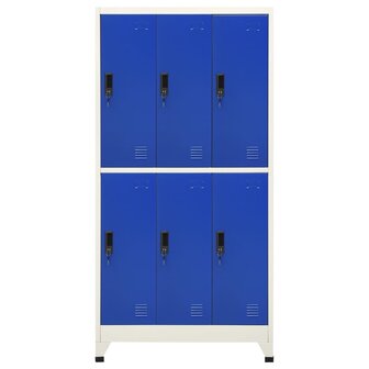 Lockerkast 90x45x180 cm staal grijs en blauw 2