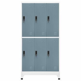 Lockerkast 90x45x180 cm staal lichtgrijs en donkergrijs 2