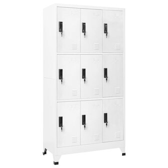 Lockerkast 90x45x180 cm staal wit 1