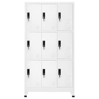 Lockerkast 90x45x180 cm staal wit 2