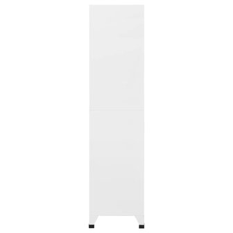 Lockerkast 90x45x180 cm staal wit 4