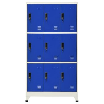 Lockerkast 90x45x180 cm staal grijs en blauw 2