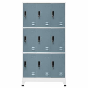 Lockerkast 90x45x180 cm staal lichtgrijs en donkergrijs 2