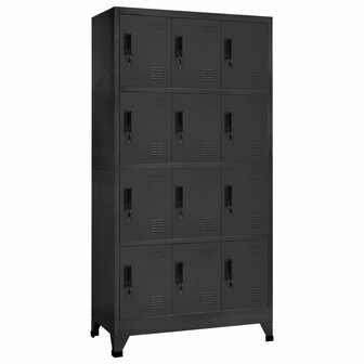 Lockerkast 90x45x180 cm staal antracietkleurig 1