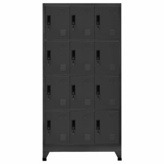Lockerkast 90x45x180 cm staal antracietkleurig 2