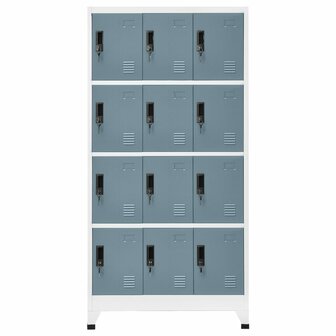 Lockerkast 90x45x180 cm staal lichtgrijs en donkergrijs 2