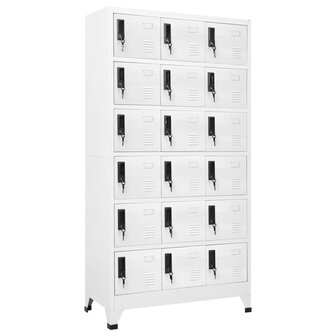 Lockerkast 90x40x180 cm staal wit 1