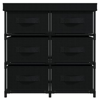 Opbergkast met 6 lades 55x29x55 cm staal zwart 3