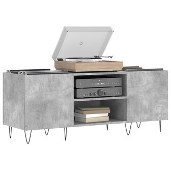 Platenkast 121x38x48 cm bewerkt hout betongrijs 3
