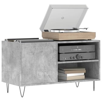 Platenkast 85x38x48 cm bewerkt hout betongrijs 3