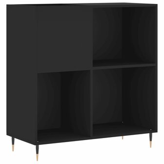 Platenkast 84,5x38x89 cm bewerkt hout zwart 2