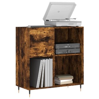Platenkast 84,5x38x89 cm bewerkt hout gerookt eikenkleurig 3
