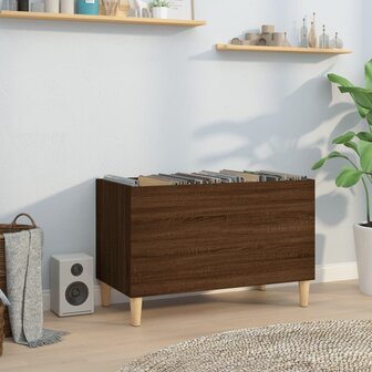 Platenkast 74,5x38x48 cm bewerkt hout bruin eikenkleur 1