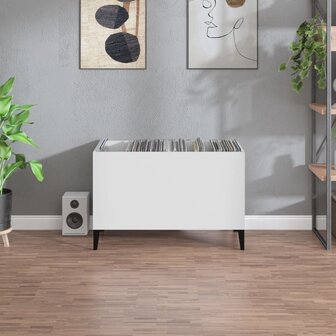 Platenkast 74,5x38x48 cm bewerkt hout wit 3