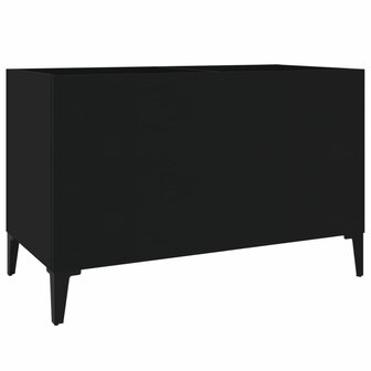 Platenkast 74,5x38x48 cm bewerkt hout zwart 2