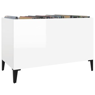 Platenkast 74,5x38x48 cm bewerkt hout hoogglans wit 4