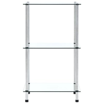 Kastje 3-laags 40x40x67 cm gehard glas transparant 2