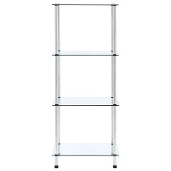 Kastje 4-laags 40x40x100 cm gehard glas transparant 2