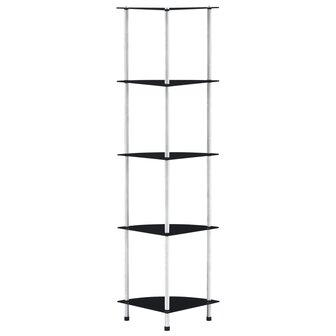 Kastje 5-laags 30x30x130 cm gehard glas zwart 1