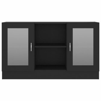 Vitrinekast 120x30,5x70 cm bewerkt hout zwart 6