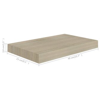Wandschap zwevend 40x23x3,8 cm MDF eikenkleurig 7