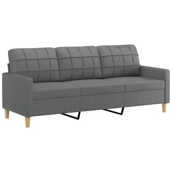 Driezitsbank 180 cm stof donkergrijs 2