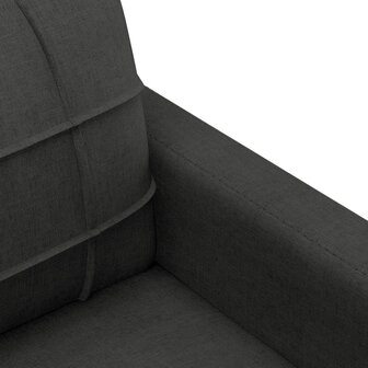 Driezitsbank 180 cm stof zwart 6