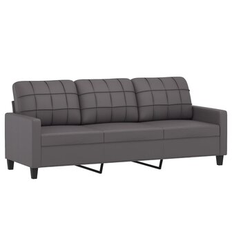 Driezitsbank 180 cm kunstleer grijs 2