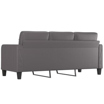 Driezitsbank 180 cm kunstleer grijs 5