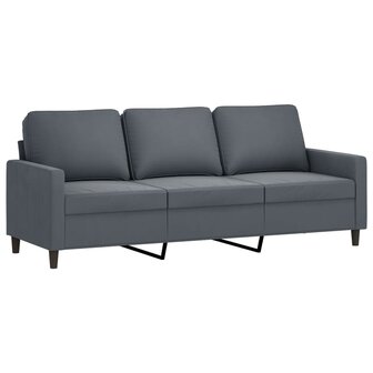 Driezitsbank 180 cm fluweel donkergrijs 2