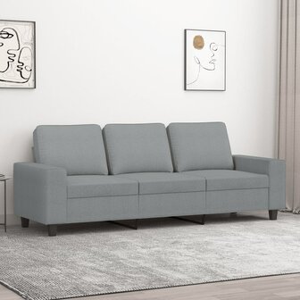 Driezitsbank 180 cm stof lichtgrijs 1
