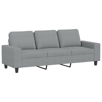 Driezitsbank 180 cm stof lichtgrijs 2