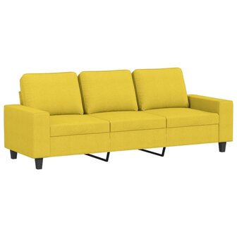 Driezitsbank 180 cm stof lichtgeel 2
