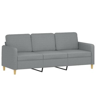 Driezitsbank 180 cm stof lichtgrijs 2