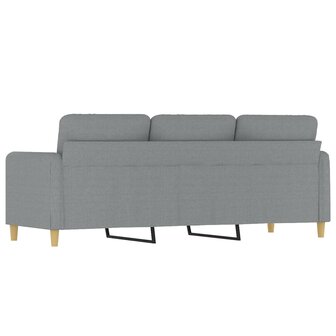 Driezitsbank 180 cm stof lichtgrijs 5