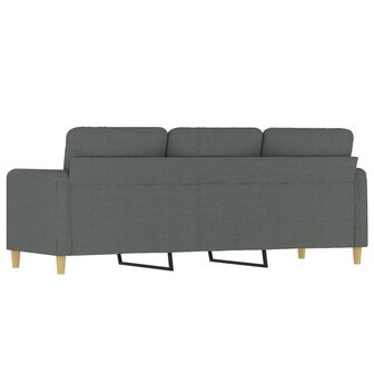 Driezitsbank 180 cm stof donkergrijs 5