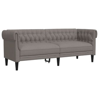 Driezitsbank Chesterfield-stijl stof taupe 2