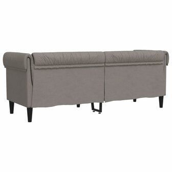 Driezitsbank Chesterfield-stijl stof taupe 6