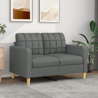 Tweezitsbank 120 cm stof donkergrijs 1