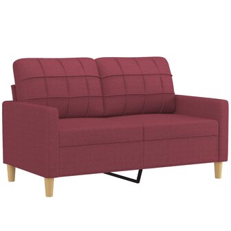Tweezitsbank 120 cm stof wijnrood 2